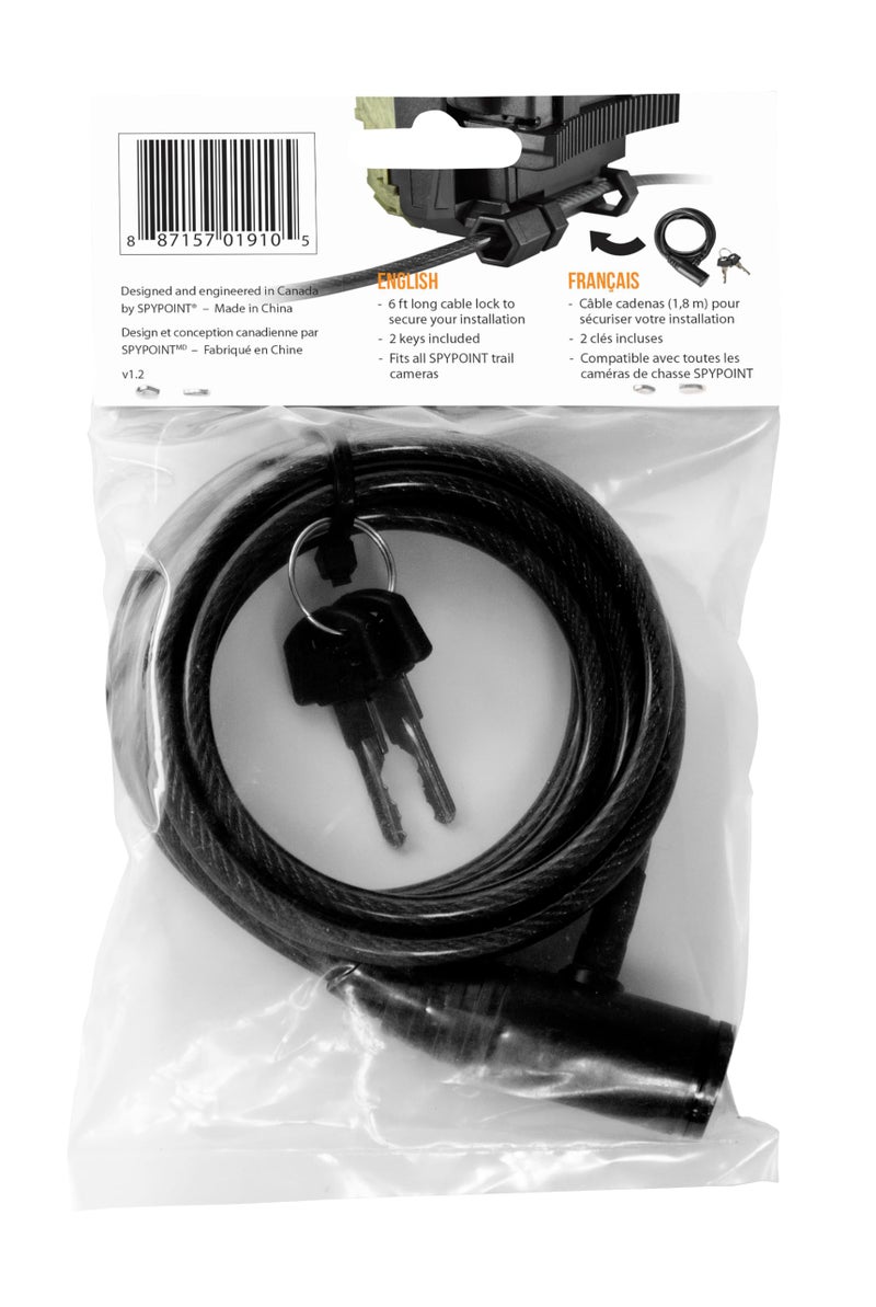 Spypoint CLM-6FT Six-Foot Long Trail Camera Coated Cable Lock Steel Cable Lock for securing Scouting Cameras Fits Most Trees and All Cameras Comes with Two Keys - Image 4